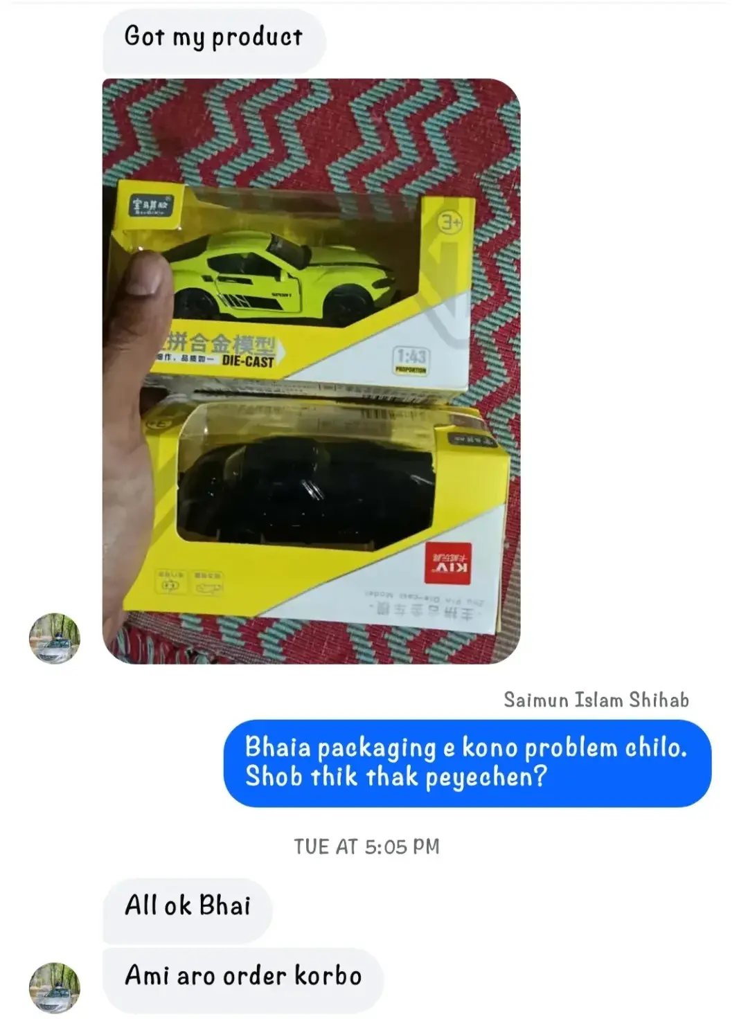 Customer review from Facebook