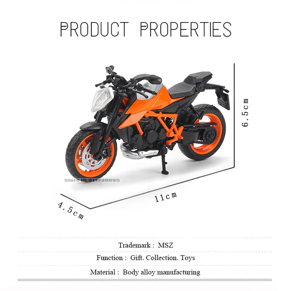 MSZ CCA 1:18 KTM 1290 Super Duke Classic Motorcycle Alloy Car Model Children's Toy Car Die Cast Motorcycle Model Toy Gifts - Thumbnail 1
